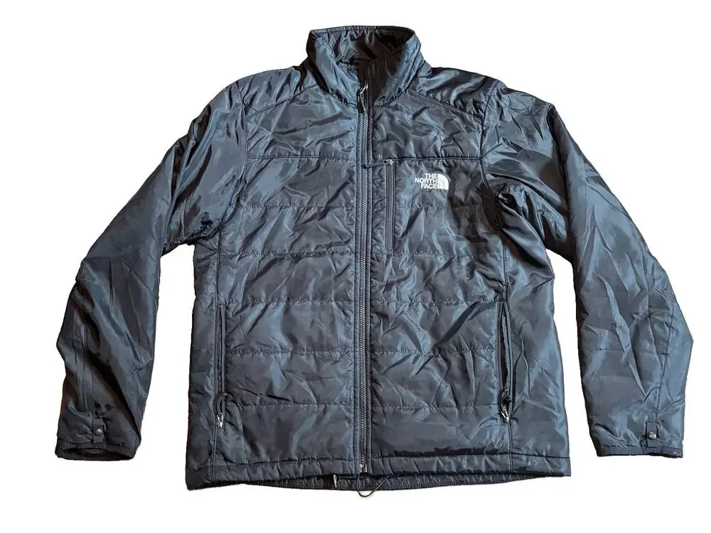 The North Face Men's Full Zip Quilted Puffer Jacket Black Insulated Size Medium